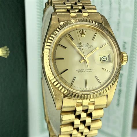 rolex datejust 18k gold 1601